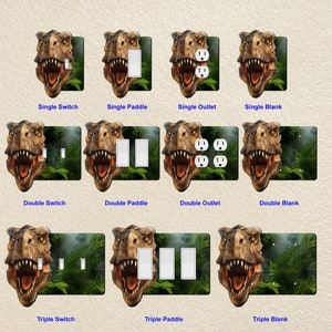T-Rex Dinosaur Wall Plate Switch Paddle Outlet Rocker Switchplates Cover 1 2 3 Gang Wallplates