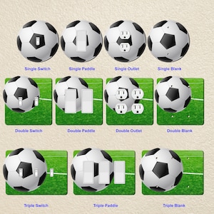 Soccer Ball Wall Plate Switch Paddle Electric Outlet Rocker Switchplates Cover 1 2 3 Gang Wallplates