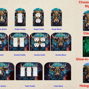 Taurus Zodiac Wall Plate Switch Paddle Electric Outlet Rocker Cover 1 2 3 Gang Wallplates ~ Glow in the Dark ~ Holographic