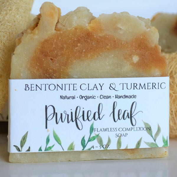 Bentonite Clay  Turmeric, Flawless Complexion Soap, Handmade Organic Soap, Natural Soap, Homemade soap, Soap Bars, Clean Soap, Essential Oil