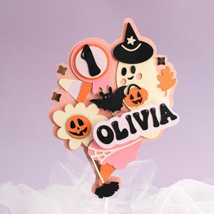 Halloween Ghost Cute Birthday Party Cake Topper SVG File perfect for Cricut or Silhouette | Instant Download