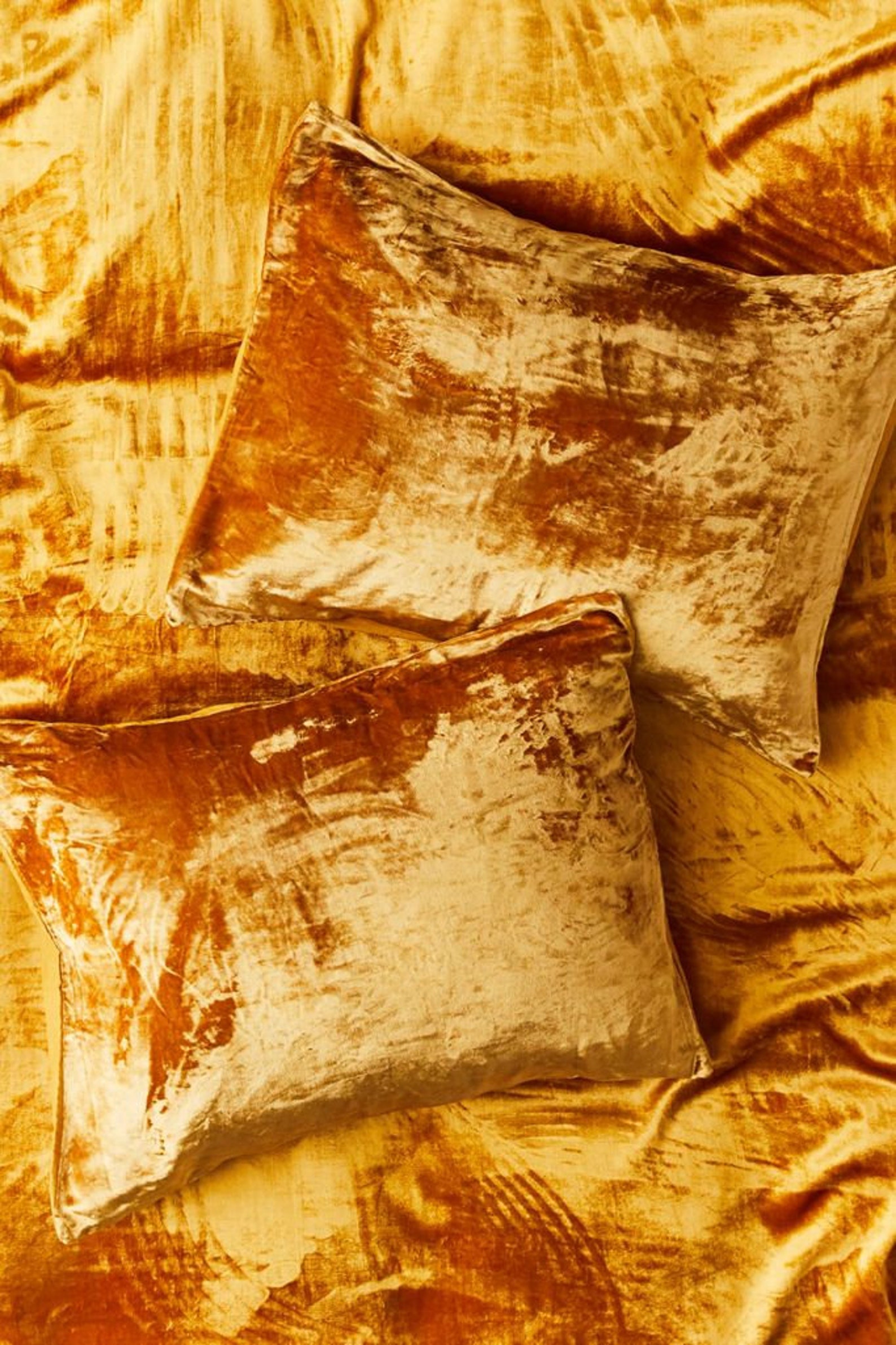 2 Pcs Set Gold Velvet Cushion cover Velvet Euro Sham Cover Etsy