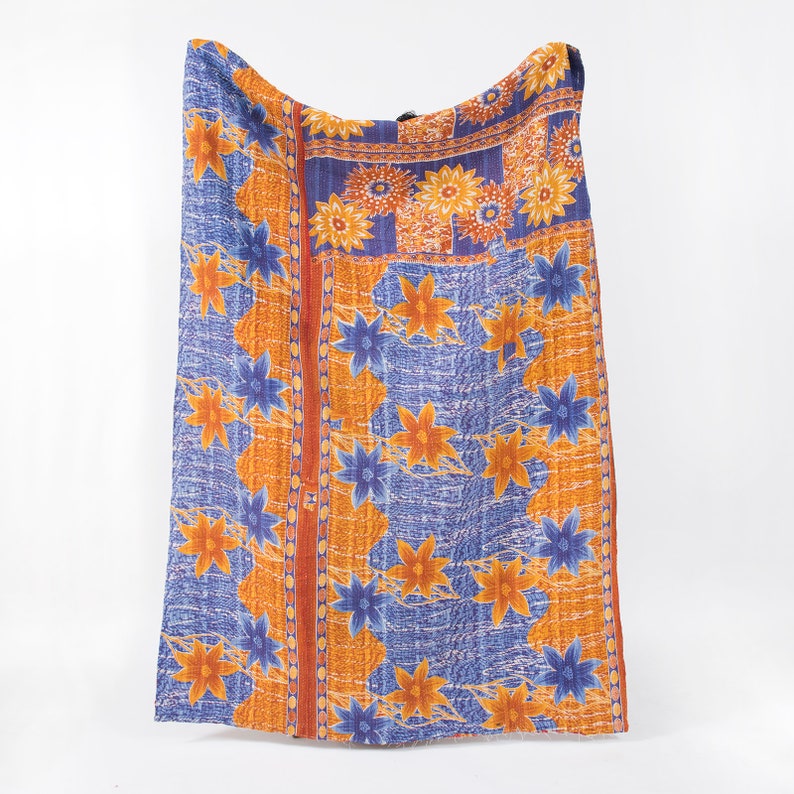 Kantha Blanket Kantha Bedspread Bedding Handmade Hippie Twin Size Cotton Reversible Quilt Kantha Throw Vintage Indian Kantha Quilt