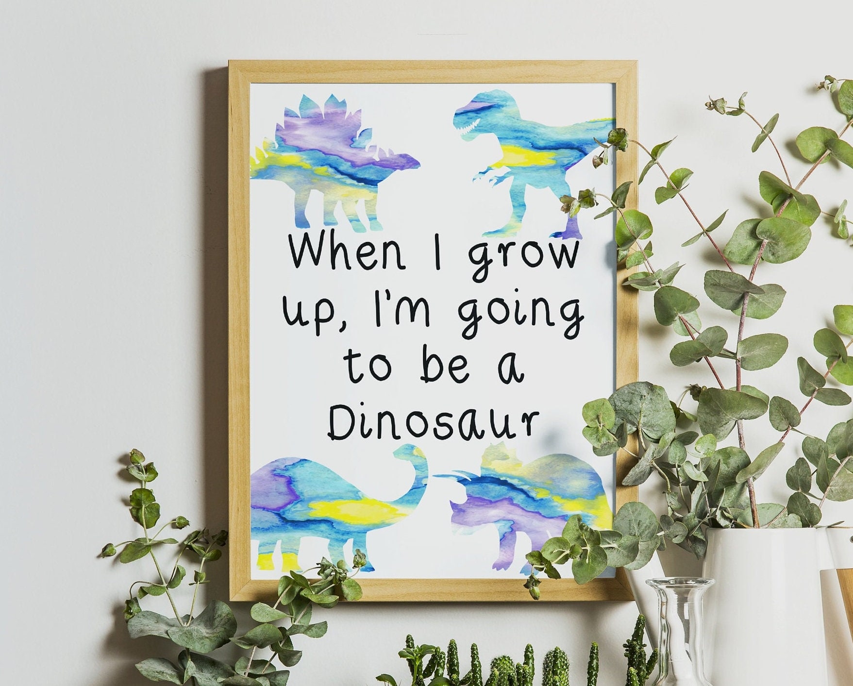 Dinosaur Printable Wall Art , When I Grow Up, Instant Download ...