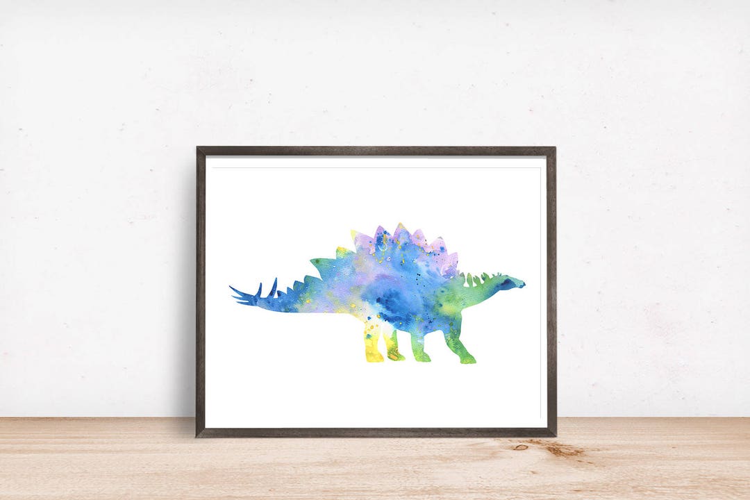 Dinosaur Decor Printable Wall Art Classroom Watercolor Painting Print ...