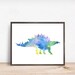 Dinosaur Decor Printable Wall Art Classroom Watercolor Painting Print ...