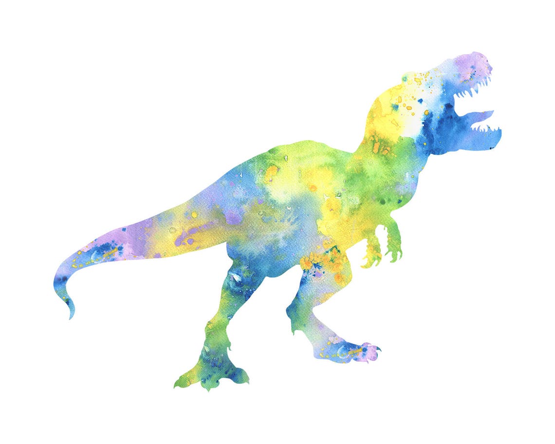 Dinosaur Decor Printable Wall Art Classroom Watercolor Painting Print ...