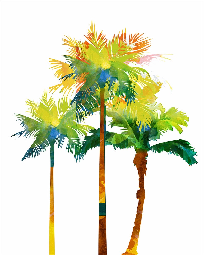 Palm Tree Painting, Palm Tree Wall Art, Digital Download, Beach