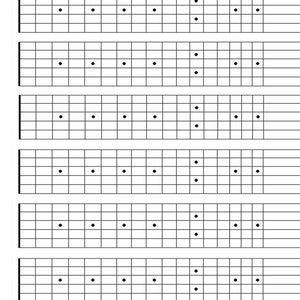 Tastiera per chitarra vuota stampabile, tabella del manico della chitarra, download istantaneo, strumento per scrivere canzoni, apprendimento della chitarra
