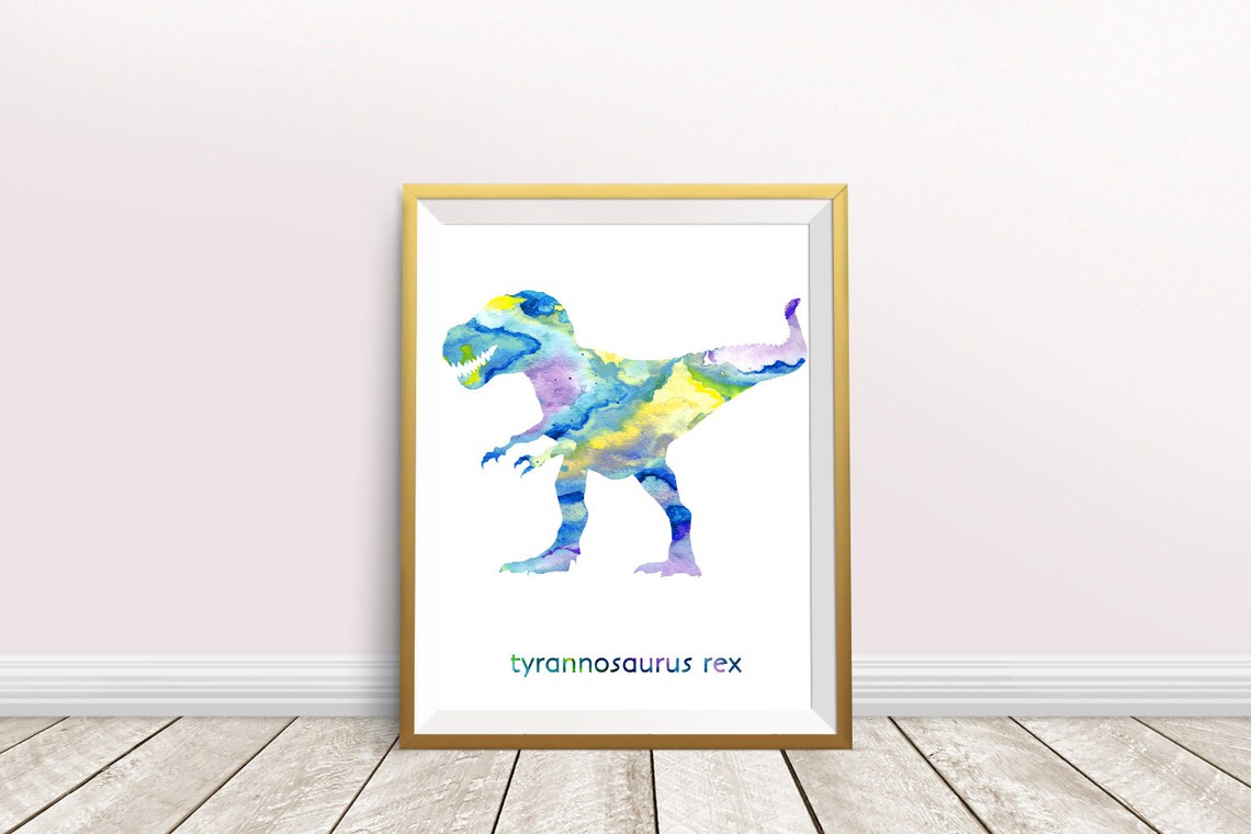 Dinosaur Decor Printable Wall Art Classroom Watercolor - Etsy
