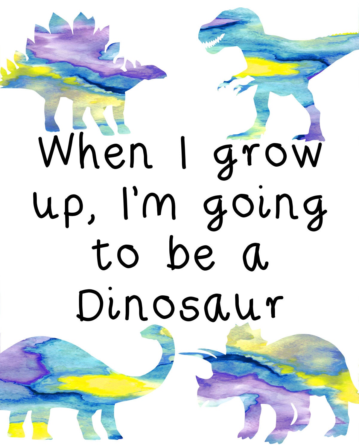 Dinosaur Printable Wall Art , When I Grow Up, Instant Download ...