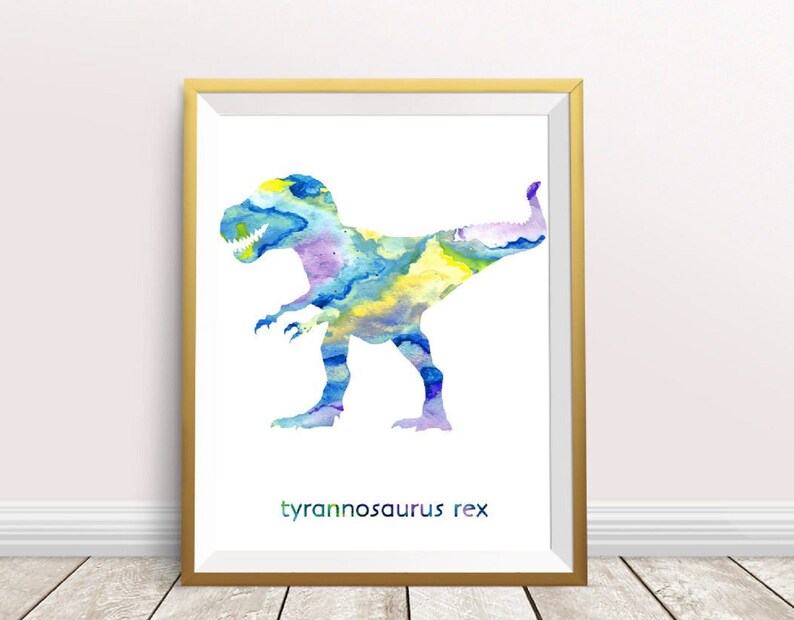 Dinosaur Decor Printable Wall Art Classroom Watercolor Painting Print ...