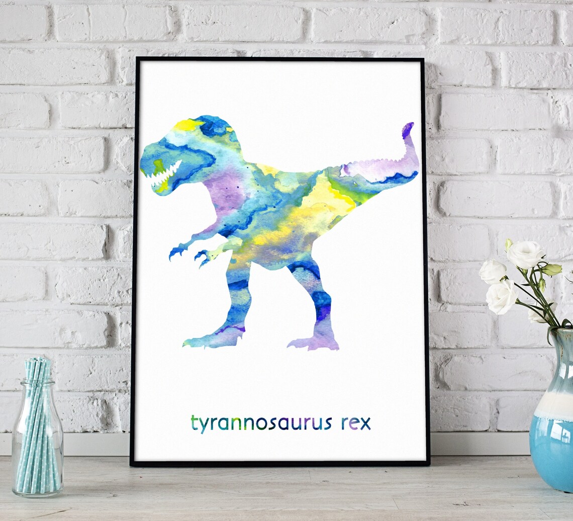 Dinosaur Decor Printable Wall Art Classroom Watercolor - Etsy