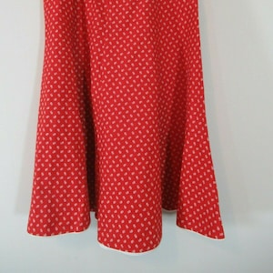 Authentic German Austrian Dirndl Strasser Trachten Skirt, Red, Floral, Vintage