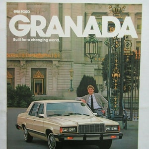 1981 Ford Granada Car Brochure, Sales, Advertising, Dealer Catalog, Vintage Booklet