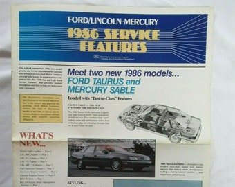 1986 Ford Lincoln Mercury Car Truck Service Features Booklet, Sales, Advertising, Dealer Catalog, Vintage