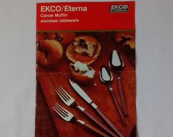 Vintage Ekco Eterna Canoe Muffin Flatware Sales Advertising Brochure, Ephemera, MCM, Dealer Booklet