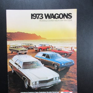 1973 Chevrolet Station Wagon Suburban Blazer Brochure, Vintage Chevy Advertising image 1