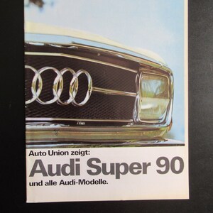 1968 Audi Super 90 German Text Dealer Sales Brochure, Vintage Advertising, Auto Prospekt