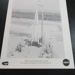 NASA Thrust Augmented Delta TAD Rocket Space Print, 1960s, 8x10