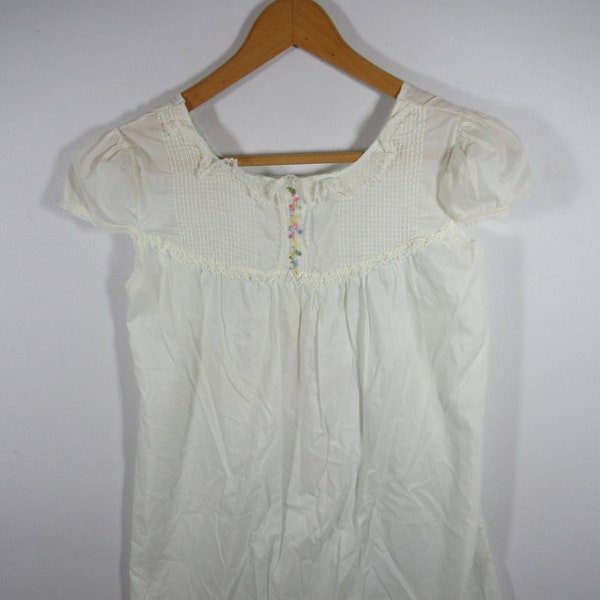 Vintage 60s Penney's Adonna Embroidered Lightweight Nightgown, Size S