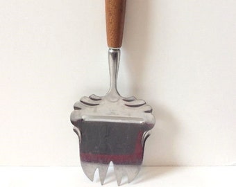 Vintage Spor Norway Cheese Slicer, Teak Wood Handle, MCM, Mid Century