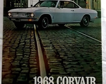 Vintage 1968 Chevrolet Corvair Brochure, Chevy, Car, Advertising, Auto, Dealer, Sales, Prospekt