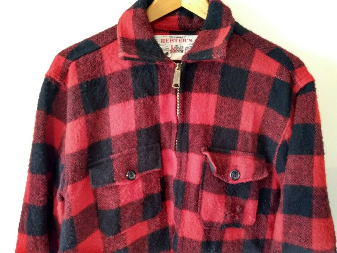 Vintage Herter's Buffalo Plaid Wool Jacket Outdoor | Etsy