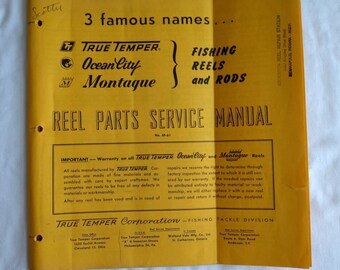 Vintage True Temper Ocean City Montague Fishing Reels Parts Manual