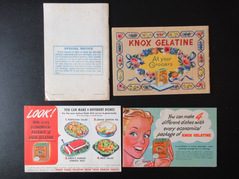 Vintage Knox Gelatine Recipe Booklet Lot, Advertising Cookbook Etsy