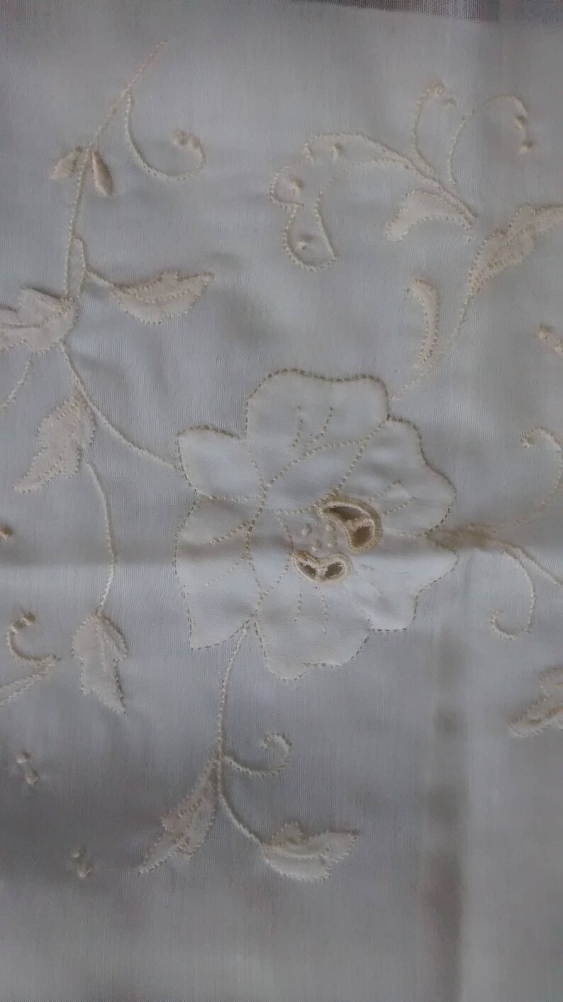 NOS Vintage Madeira Portugal Hand Embroidered White Floral - Etsy