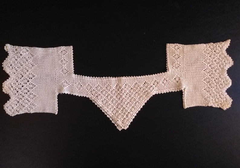 Antique Victorian Crocheted Yoke and Sleeves Trim Etsy