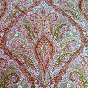 P. Kaufmann Scroll Paisley Drapery Decorator Cotton Fabric, 9 Yards, Red, Green