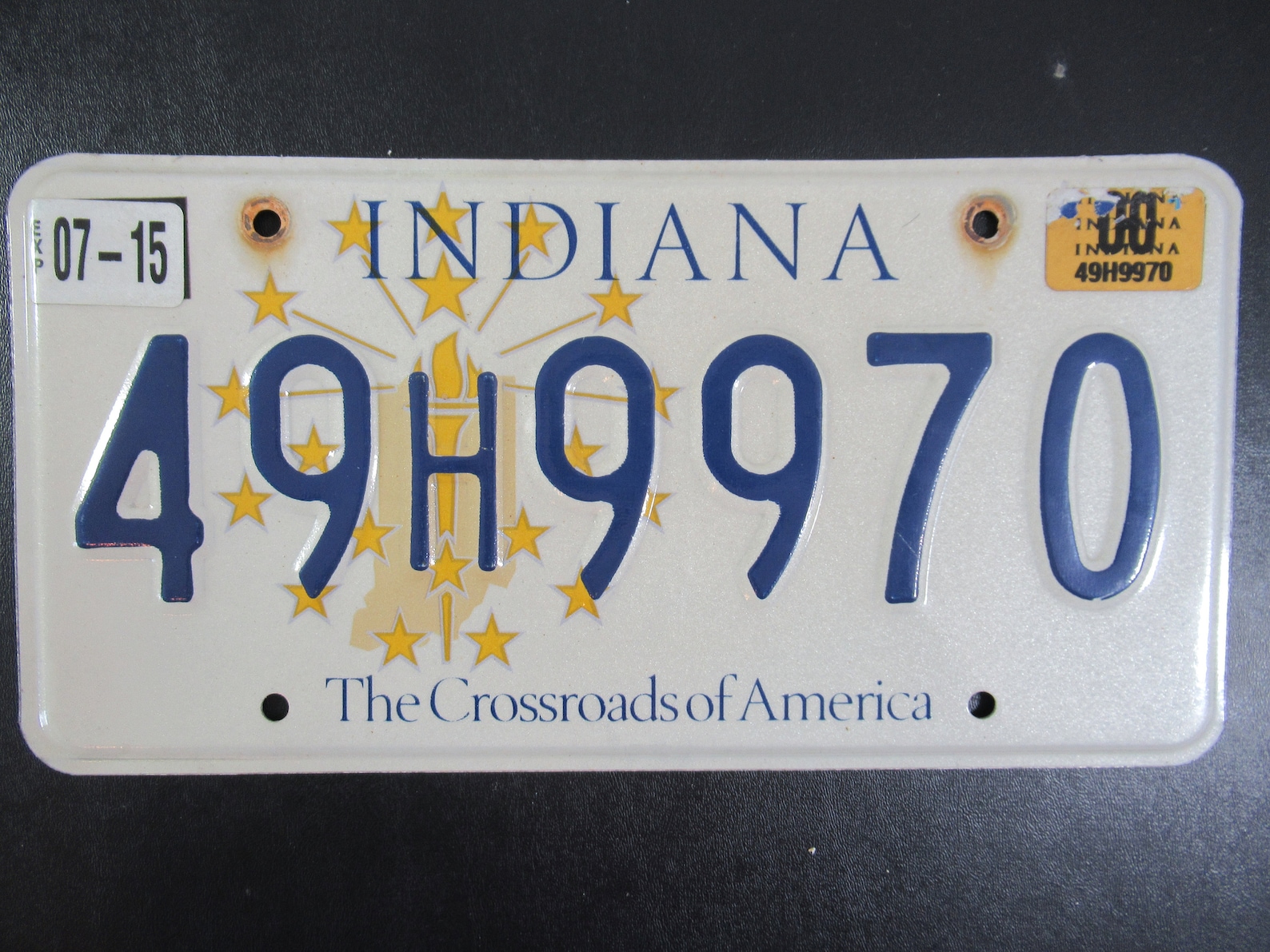 Vintage Indiana License Plate, 2000, Indianapolis, Marion County, Car