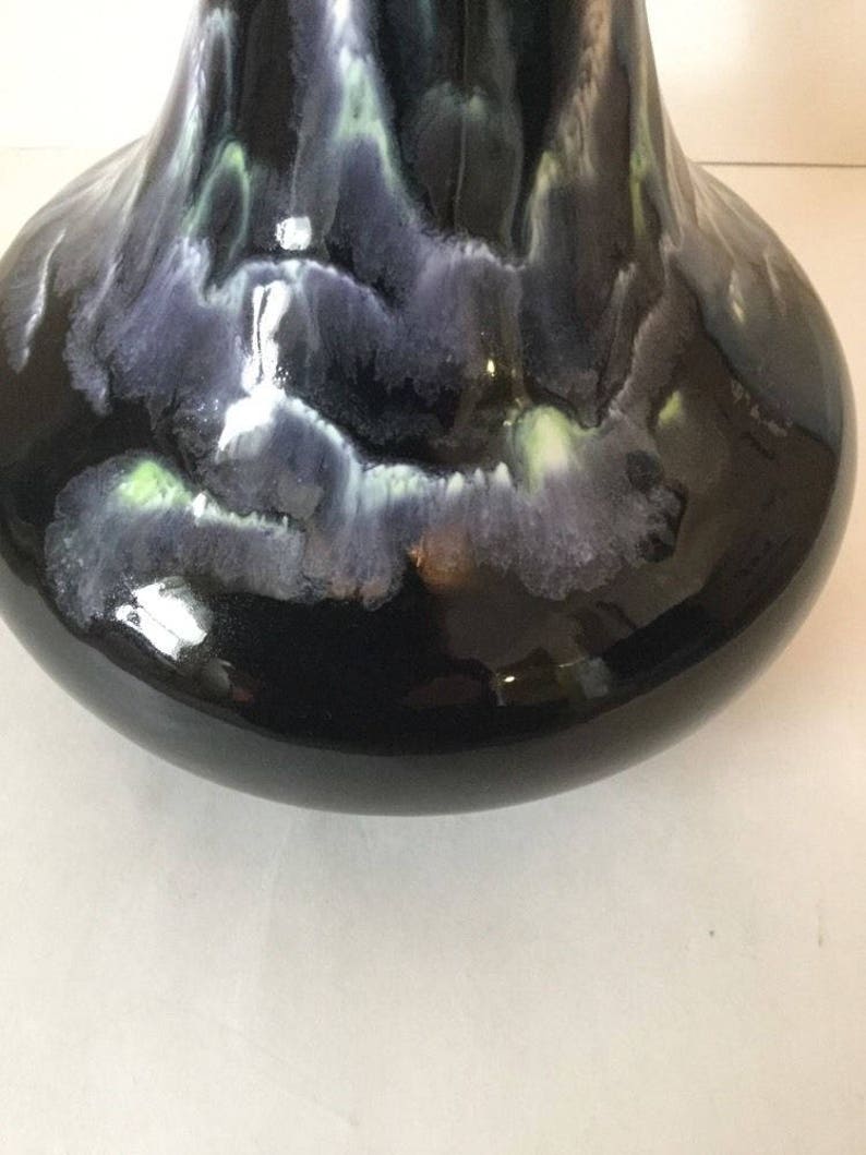 Royal Haeger Vase, Black Mid Century, Ewer, Drip Glaze, Vintage, USA