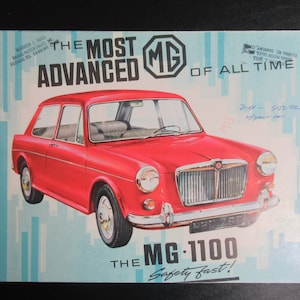 1963 MG 1100 Brochure, Vintage Car Dealer Advertising, British Motors, Auto Prospekt