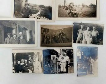 Vintage WWII Era Military Soldier Snapshot Photos Lot,  c. 1940s