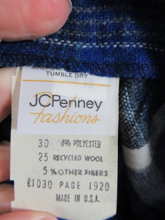 Vintage 70s JCPenney Wool Blend Plaid A-Line Midi… - image 3