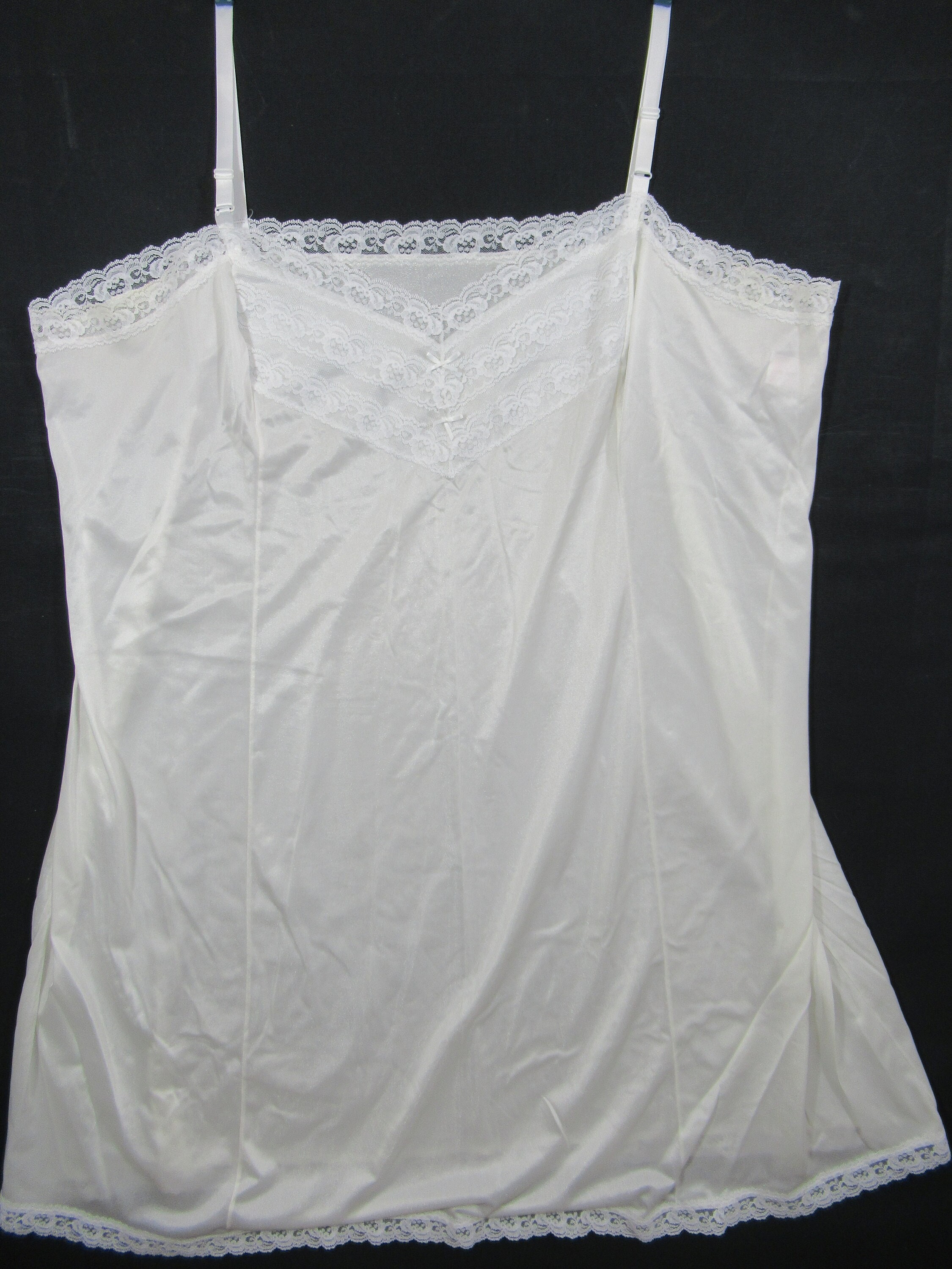 Vintage Danbury Size 52 Nylon Full Dress Slip, Lace, White, Lingerie ...