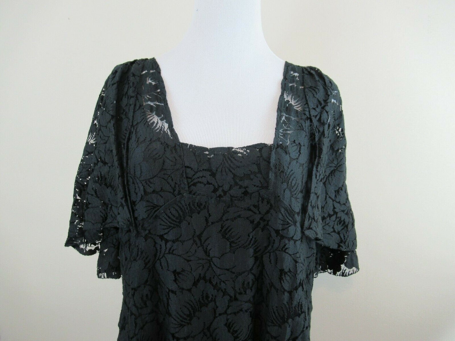 Edwardian Drop Waist Dress 1920s Black Lace Antique - Etsy