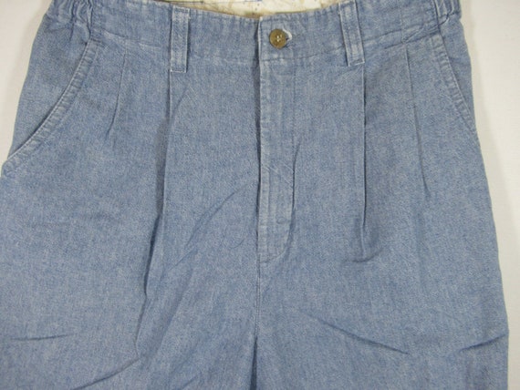 Vintage 80s 90s Lee Chambray Denim Pleated High R… - image 2