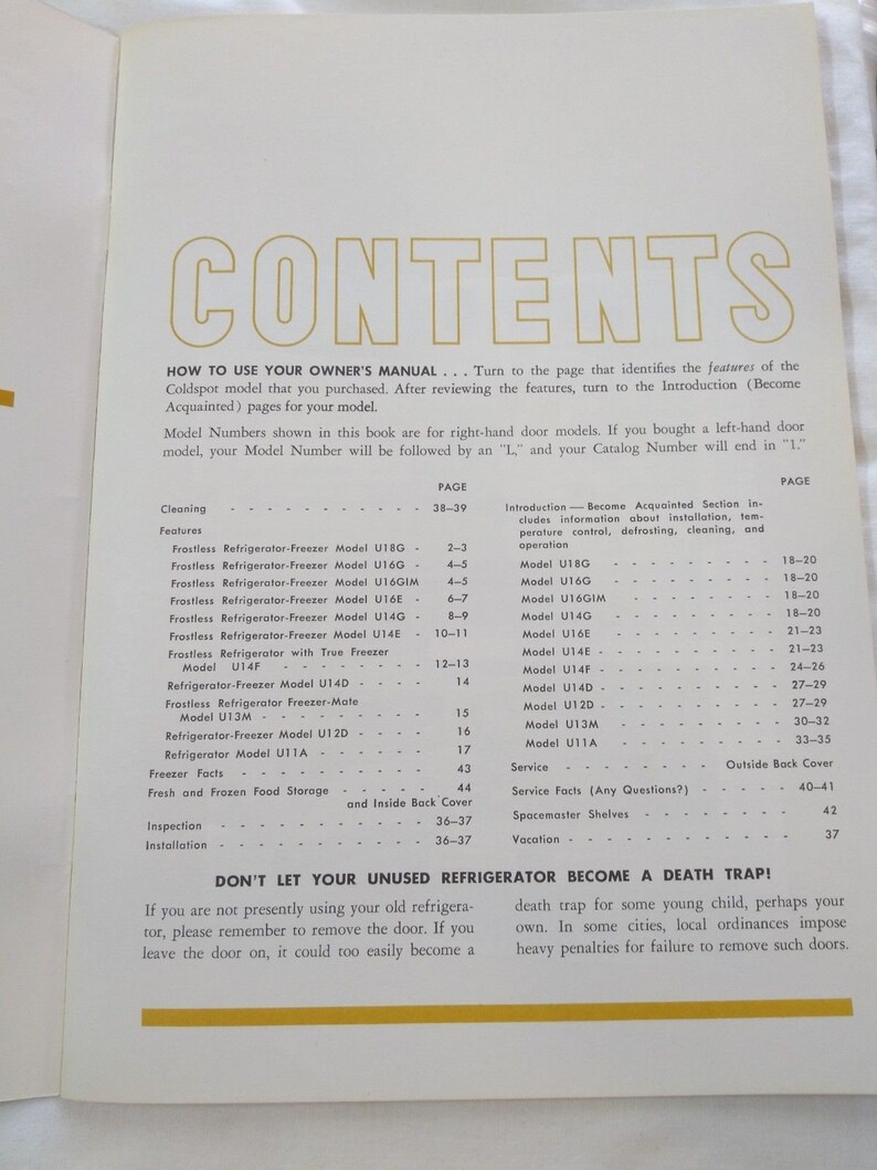 Appliance Ephemera Frigidaire Kenmore Sears Coldspot Manuals Etsy