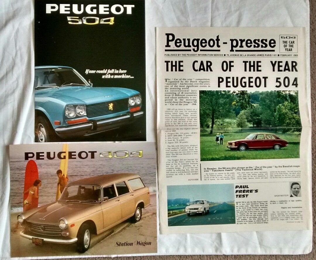 画像67点 専用ページ 1960s Peugeot 504 404 Brochures, Vintage Car Dealer Advertising