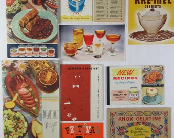 Vintage Advertising Recipe Booklet Brochure Lot, Armour Meat, Velveeta, Knox Gelatine, Southern Comfort, Mexican Food