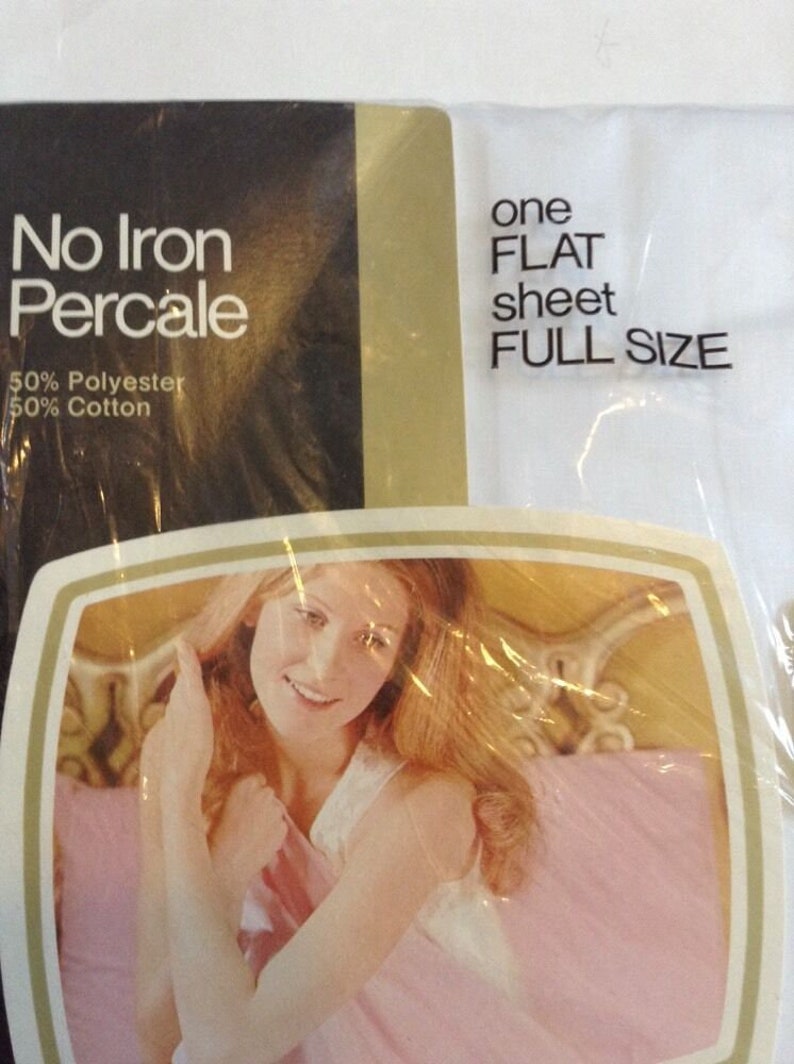 Vintage Jcpenney Solid White Percale Full Flat Sheet No Iron Etsy