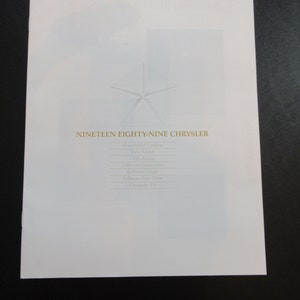 1989 Chrysler Dealer Sales Brochure, LeBaron, Conquest, New Yorker, Fifth Avenue, Vintage, Auto Prospekt