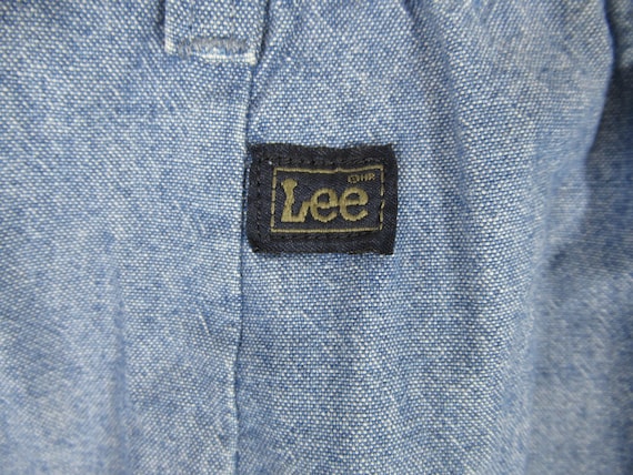 Vintage 80s 90s Lee Chambray Denim Pleated High R… - image 5