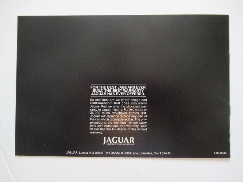 1983 Jaguar XJ6 XJ-S Vanden Plas Car Brochure, Dealer Advertisement, Auto Prospekt, Vintage, American Market image 5