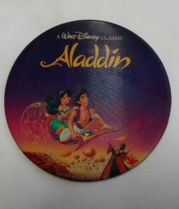 Vintage Walt Disney Aladdin Lenticular Button, Bad