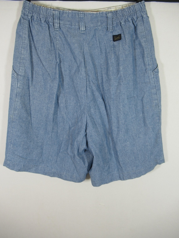 Vintage 80s 90s Lee Chambray Denim Pleated High R… - image 4